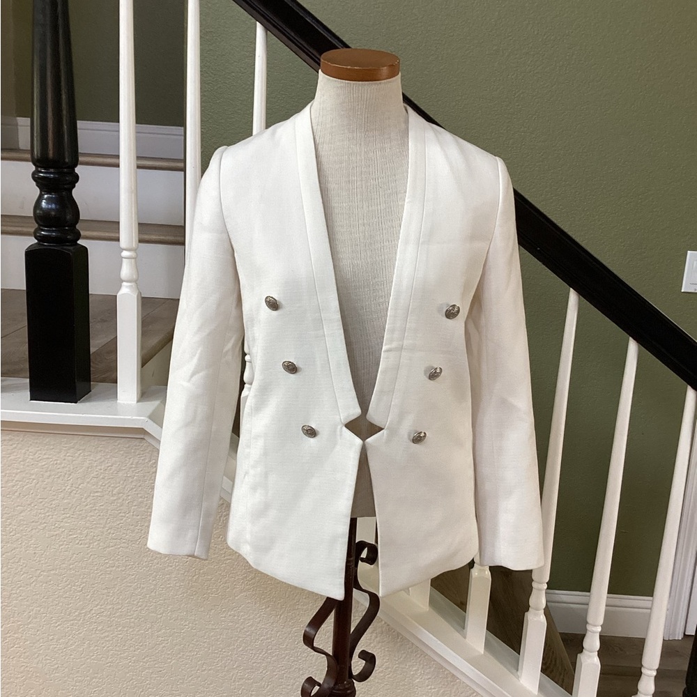 H&M Elegant White Double-Breasted Women's Blazer